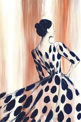 Vrouw in blauwe jurk