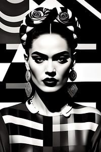 Frida, op art portret