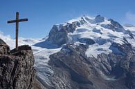 Monte Rosa mit Holzkreuz , Aussicht vom Gornergrat, Zermatt, Schweiz von Torsten Krüger Miniaturansicht