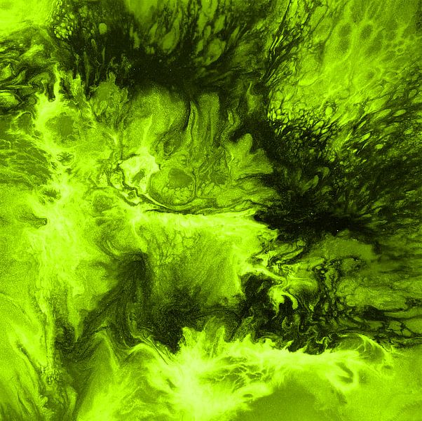 Gold storm in light green by KW Malerei