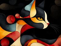 Mystical Cat in Colourful Abstraction