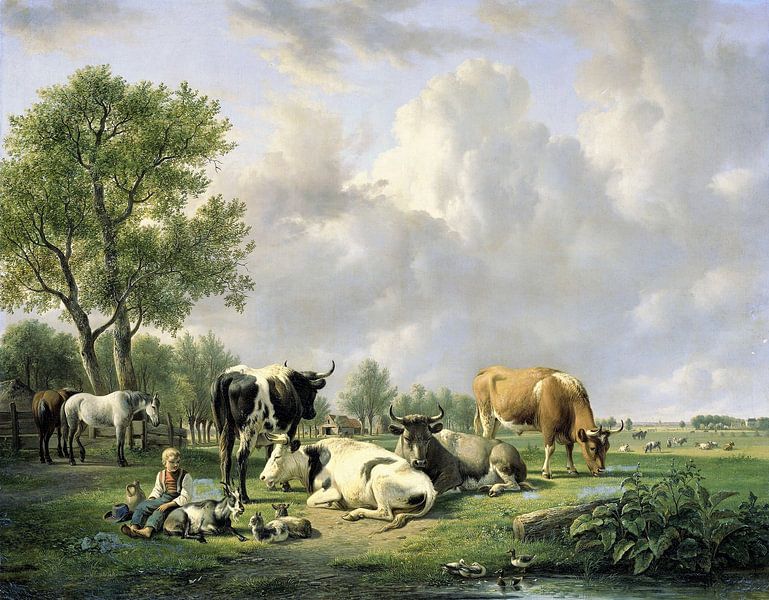 Meadow with Animals, Jan van Ravenswaay by Masterful Masters