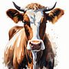 Portrait Vache - Vache 4 sur Wall Art Wonderland