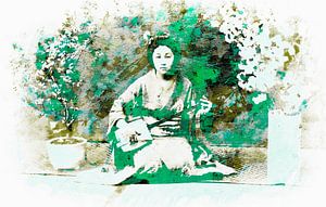 Geisha Spirit in grünen Sommer Farben Japandi Stil