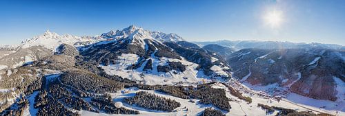 Panorama mountain village in the winter by Coen Weesjes