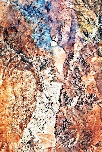 Andes in Zuid-Amerika van boven mixed media