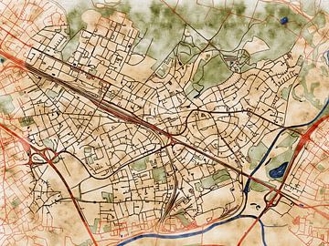 Kaart van Troisdorf in de stijl 'Serene Summer' van Maporia