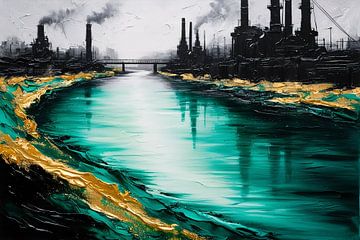 Kleurrijke rivier met industriële sfeer van Imperial Art House