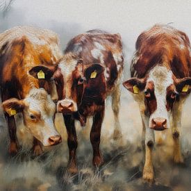 Kuh auf der Weide von Marjolein Deelen