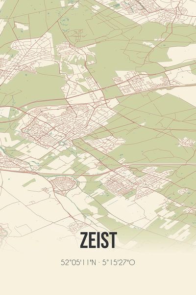 Vintage map of Zeist (Utrecht) by Prints of Place