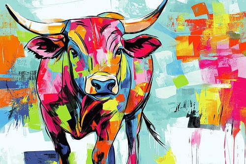 Moderne kleurrijke stier