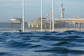 Kunstmatige waterpartij op de boulevard van Scheveningen