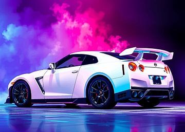 Nissan GT-R White Neon by MIROKKU