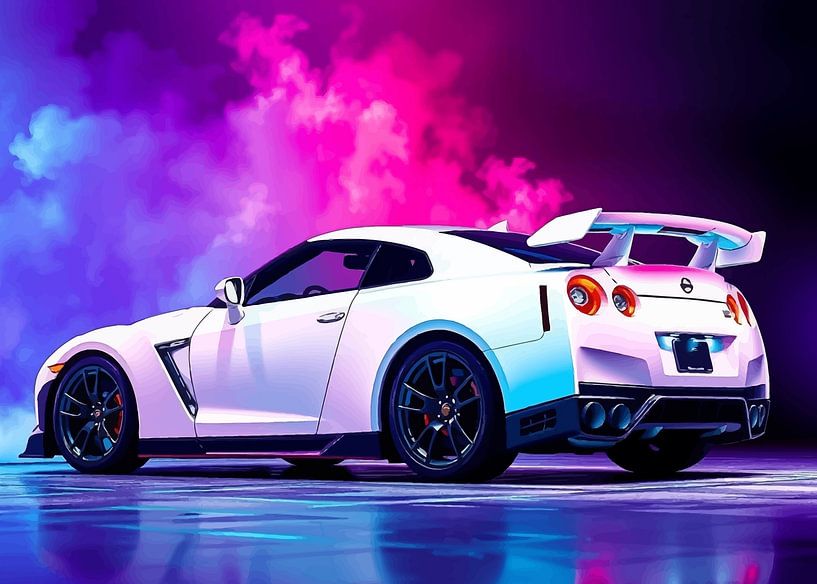 Nissan GT-R White Neon by MIROKKU