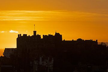 Coucher de soleil sur le château d'Édimbourg, Édimbourg, Écosse, Royaume-Uni sur Arch White
