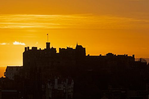 Sunset Edinburgh Castle, Edinburgh, Scotland, UK