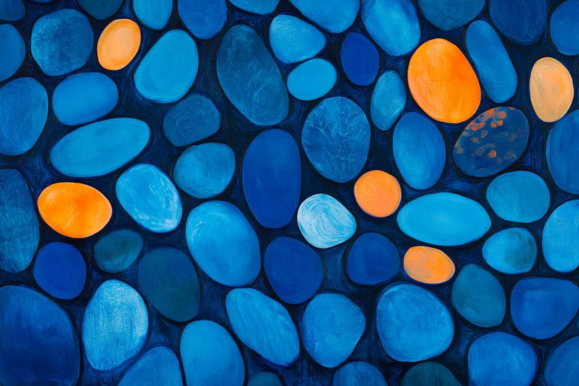 Blaue Kieselsteine mit Akzenten von Poster Art Shop