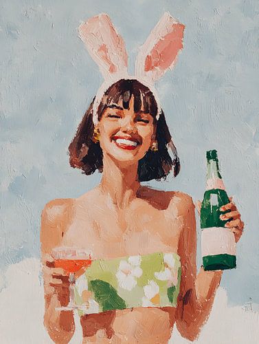 Champagne Bunny sur Gypsy Galleria