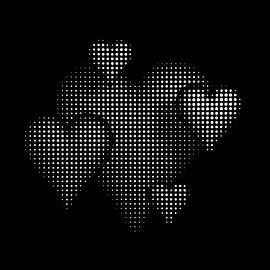 Halbton Muster Herzen schwarzweiß von Jörg Hausmann