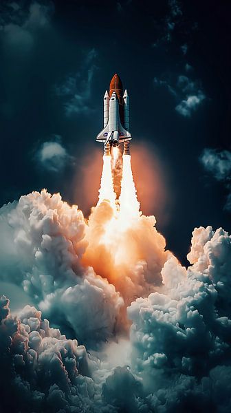 Rocket launch through the clouds by Jonas Weinitschke