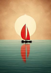 Segelboot Segelschiff Boot Maritim Meer Poster Kunstdruck