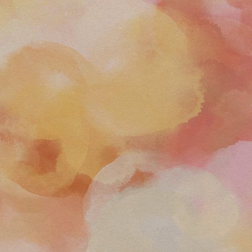 Abstracte vormen in terra, geel, wit