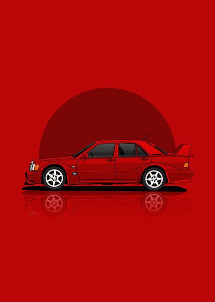 Art Mercedes Benz 190 EVO2 red by D.Crativeart