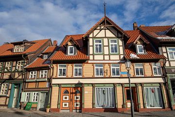 Vakwerkhuizen in Wernigerode, waaronder het "Kleinste Huis" van t.ART