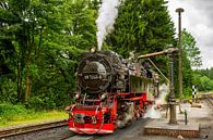 Steam train water refueling in the Harz in Germany by Jan van Broekhoven thumbnail