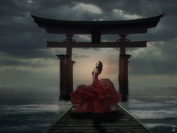 rode jurk van Stephan Dubbeld
