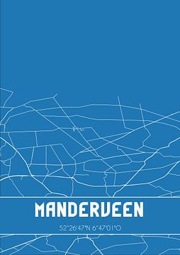 Blauwdruk | Landkaart | Manderveen (Overijssel) van Rezona
