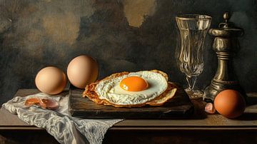 Het perfecte ontbijt - eieren zetten de toon van Klaus Tesching - Art-AI