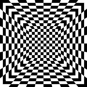 Illusion en 3D avec des carreaux noirs et blancs