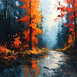 Autumnal forest path by ARTemberaubend