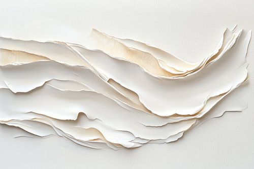 Golden Wave - Abstrakte Wanddekoration in neutralen Farbtönen