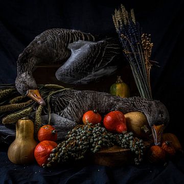 Stillleben Gänse 2 von Jeanien de Gast