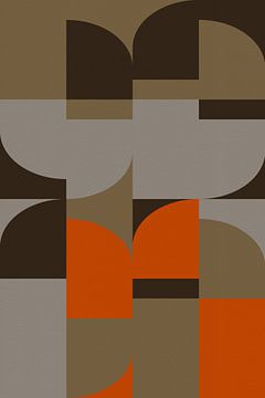 Abstracte geometrische kunst in retro kleurenpalet van Abstract Minimalist Art