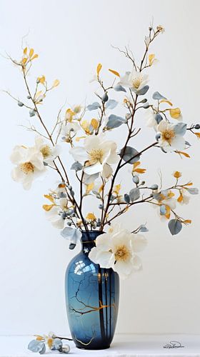 gedroogde bloemen in een Kintsugi vaas