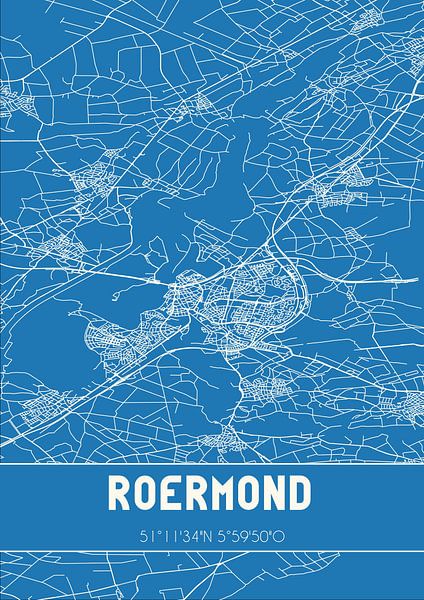 Blueprint | Map | Roermond (Limburg) by Prints of Place