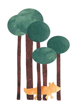 Fox in the forest by Bainai