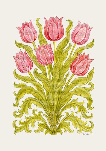 Reverie Tulip Crest – Warme linnen achtergrond