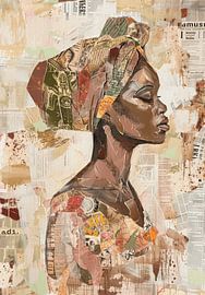 Portrait, digital art collage by Carla Van Iersel