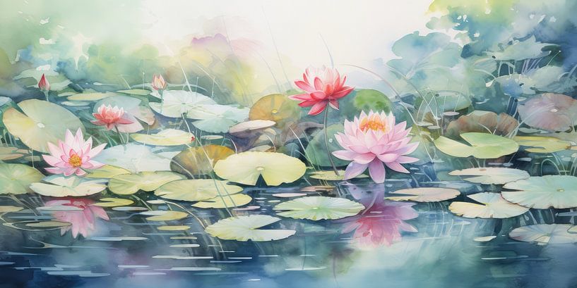 Water with flowers by Art Bizarre