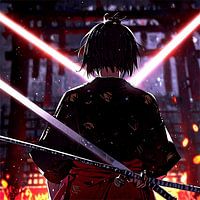 Samurai Anime Style – The Way of Bushido - Women Samurai - AI Generated