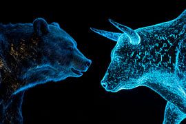 Bär und Stier – Glühende Kontraste von Poster Art Shop