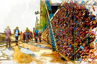 Liebesschlösser brug in Keulen met kathedraal van Michael Bartsch thumbnail