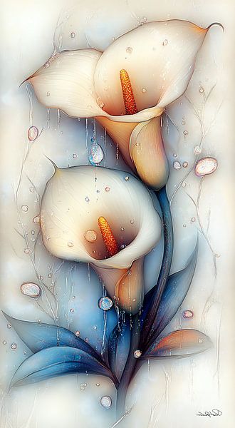 aquarelle de fleurs par Gelissen Artworks