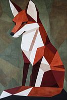 Modern geometric painting fox