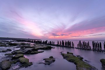Zonsondergang bij de Wadden van Jeannet Hooftman