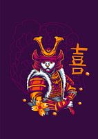 Cat Samurai Illustration